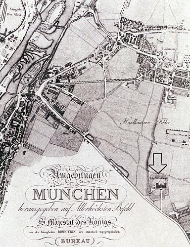 [Umgebungsplan M&uuml;nchens von 1812]