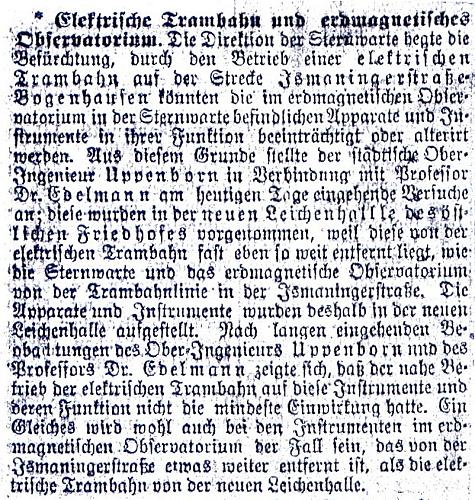 [Bericht aus den M&uuml;nchener Neuesten Nachrichten]