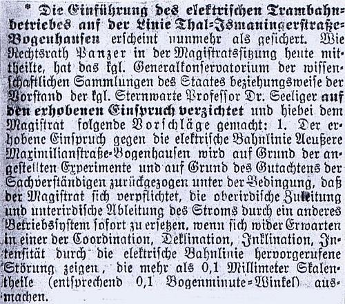 [Bericht aus den M&uuml;nchener Neuesten Nachrichten]