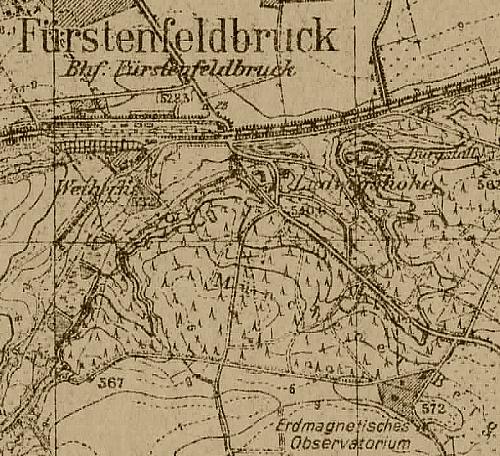 [Lage des erdmagnetischen Observatoriums bei F&uuml;rstenfeldbruck]